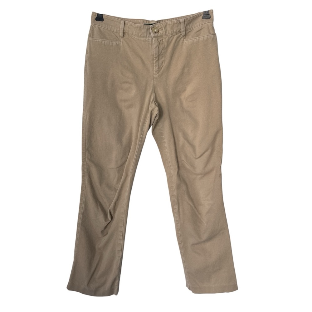 EUC Lauren Ralph Lauren Pants 4 Petite 4P Women's Casual Pockets Beige Tan Brown